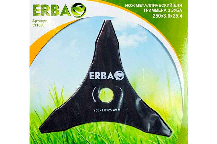 Нож для травы 250-3Т-1" 3мм ERBA