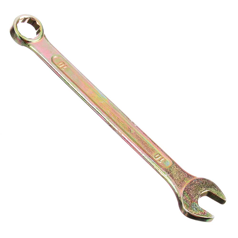 Ключ рожково-накидной 10мм желт. цинк Ермак