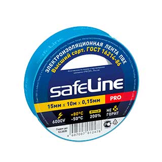 Изолента 19мм/20м ПВХ (синяя) SafeLine